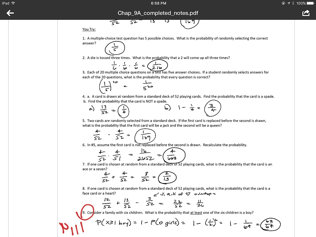 Prob ch 9 | Math, High School Math, Quantities | ShowMe