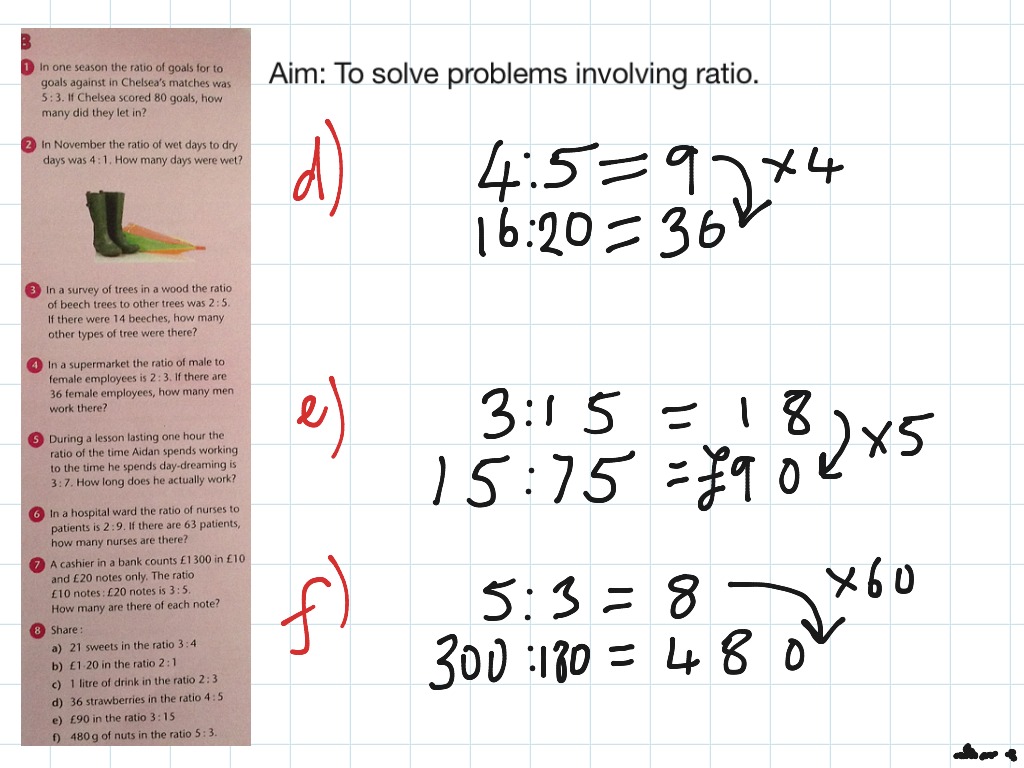 Ratio problems | Math | ShowMe